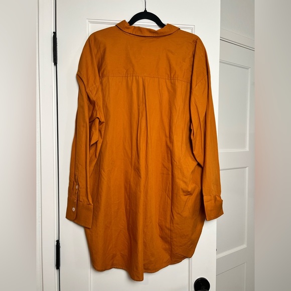 NWT Anthropologie Maeve Gold Oversized Button Up Shirt (XL) - Picture 2 of 3